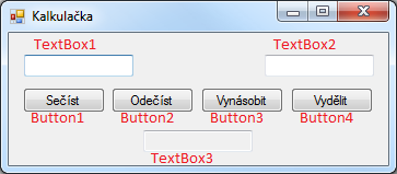 Uživatelské rozhraní okna kalkulačky