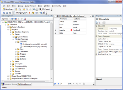 Edit table rows - SQL Server Management Studio